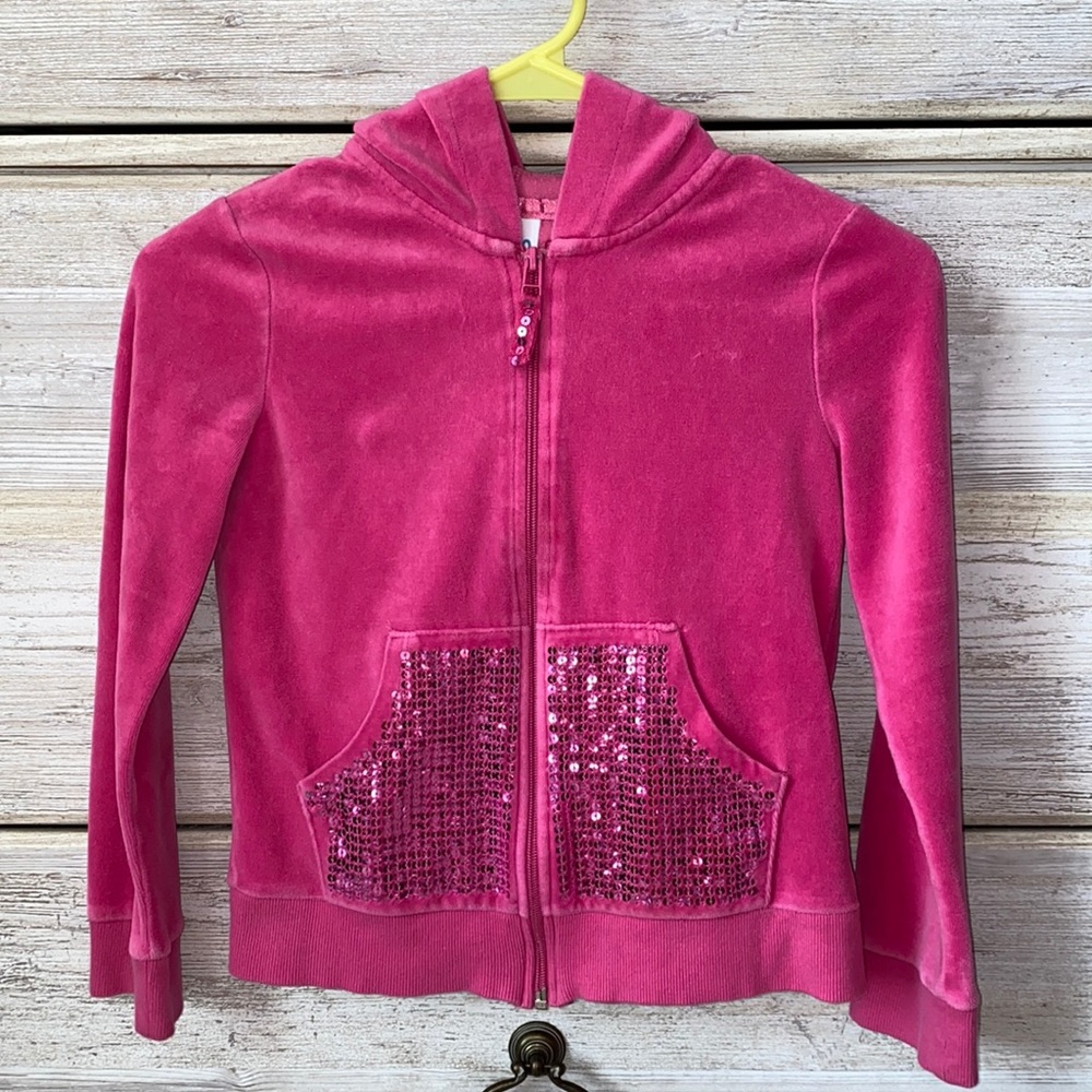 Girls Pink Zip-Up Sweatshirt